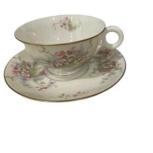 Theodore Haviland, Apple Blossom, Teacup and Saucer, Pink Blossoms.